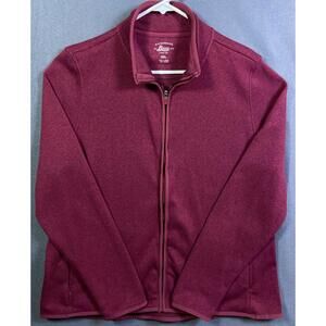 G H Bass- Women’s Full Zip Up Fleece Shirt Size XXL Maroon 23x26 Hiking EUC!